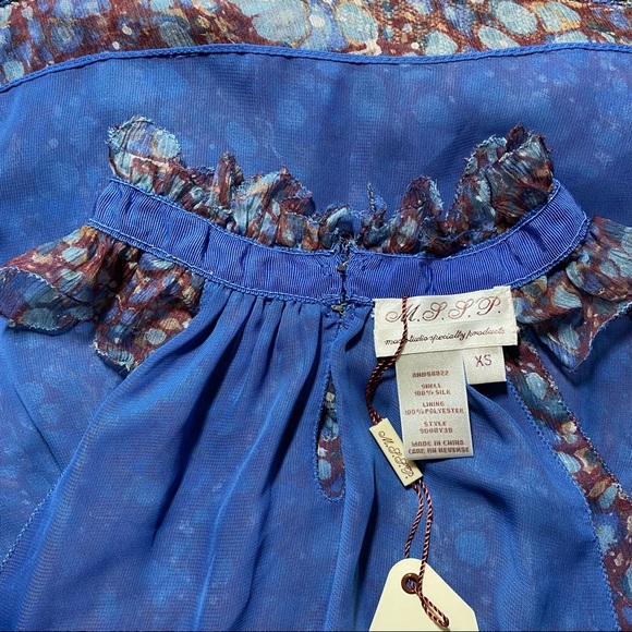 NWT 100% Silk Max Studio Floral Halter Neck Top Women's Size XS - Picture 6 of 6